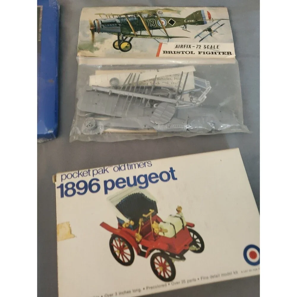 8 Vtg Model Kits Car Airplane Tractor Wagon Ox Horse Team Craft Master Read